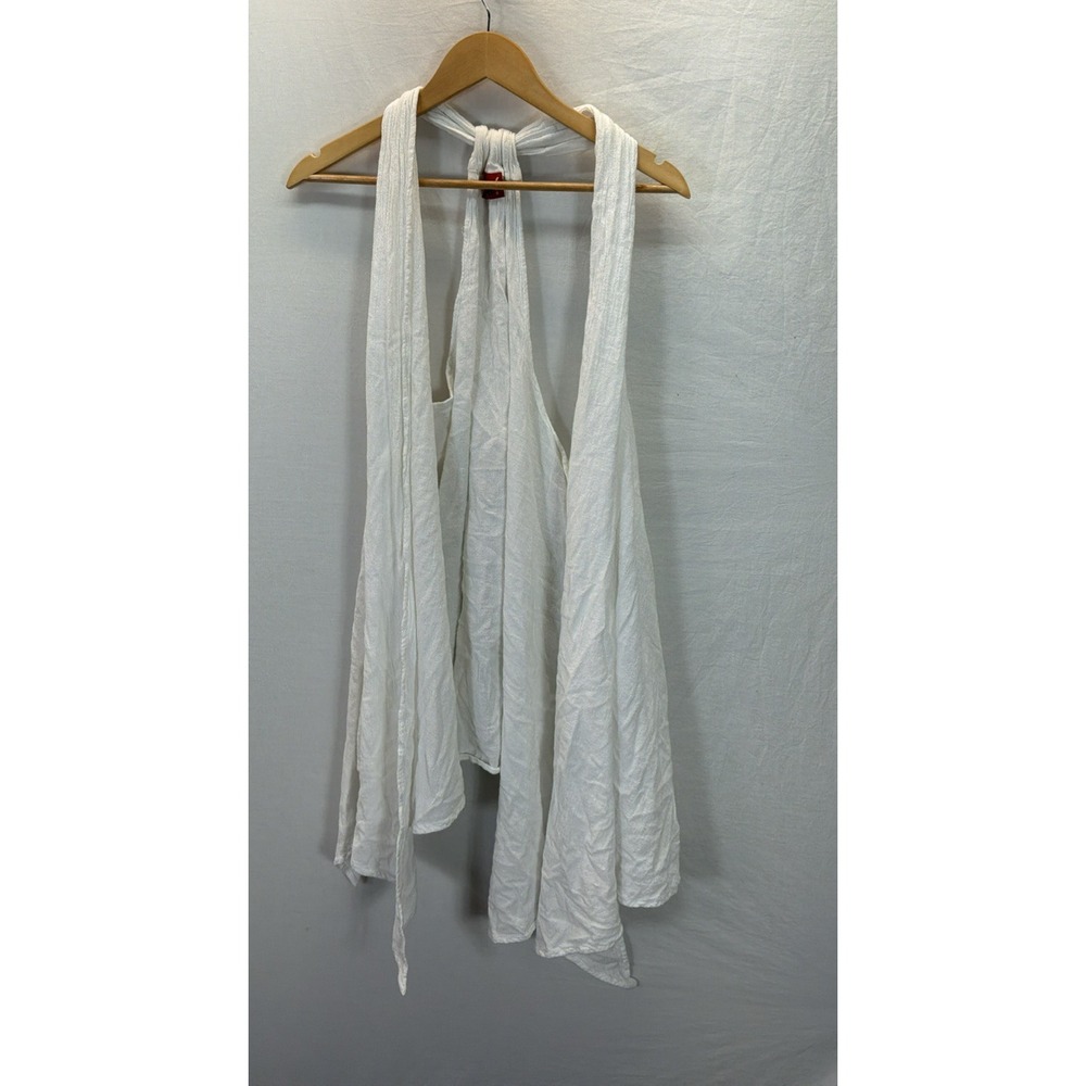 Oh My Gauze! One Size Kimono Topper White Cotton Boho Beach Cover Up Open Front